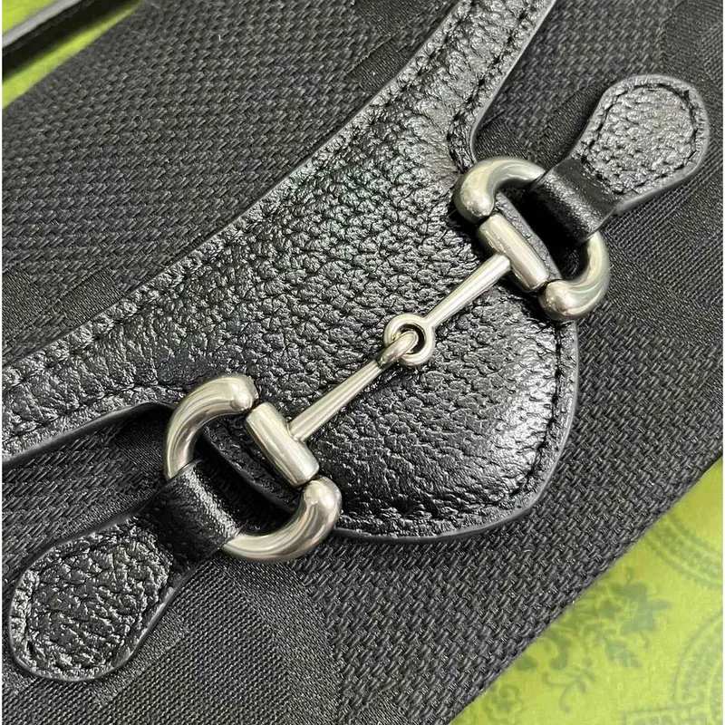 Gucci 699296 Gucci Horsebit 1955 Jumbo GG Mini Bag Black big G