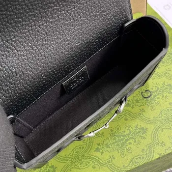 Gucci 699296 Gucci Horsebit 1955 Jumbo GG Mini Bag Black big G