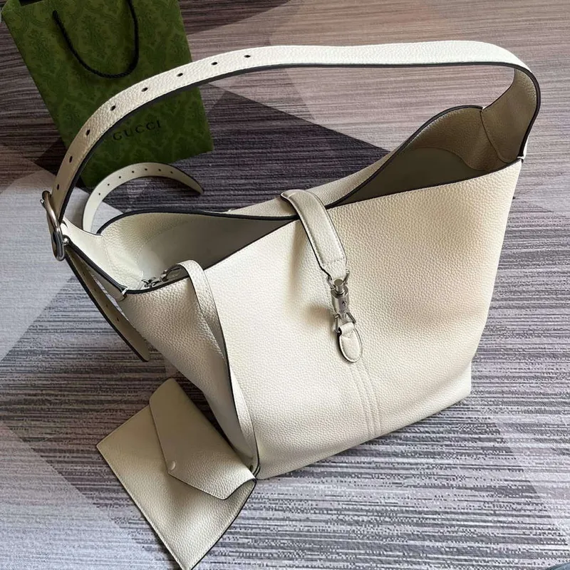 Gucci 763103 Jackie 1961 Small Shoulder Bag White