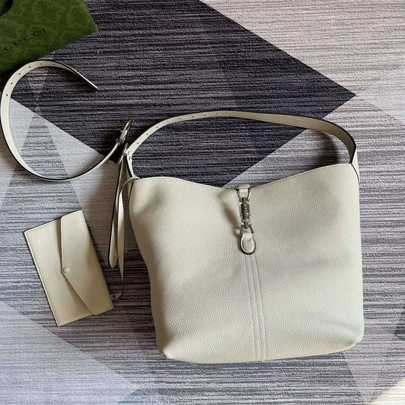 Gucci 763103 Jackie 1961 Small Shoulder Bag White