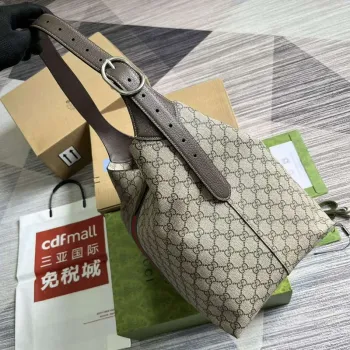 Gucci 763103 Jackie 1961 Small Shoulder Bag Beige and ebony