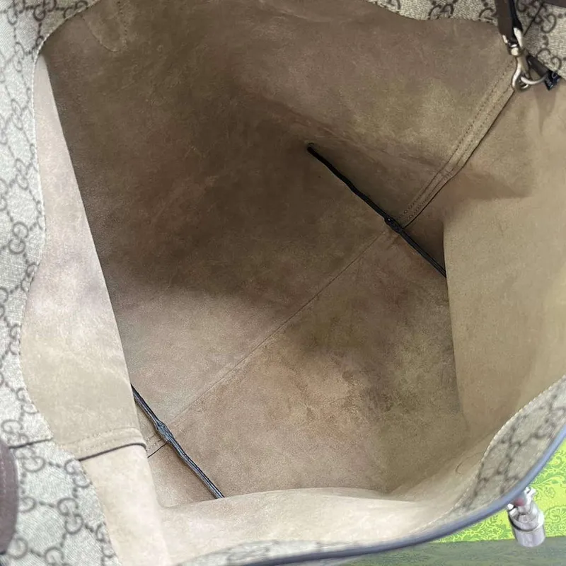 Gucci 763103 Jackie 1961 Small Shoulder Bag Beige and ebony