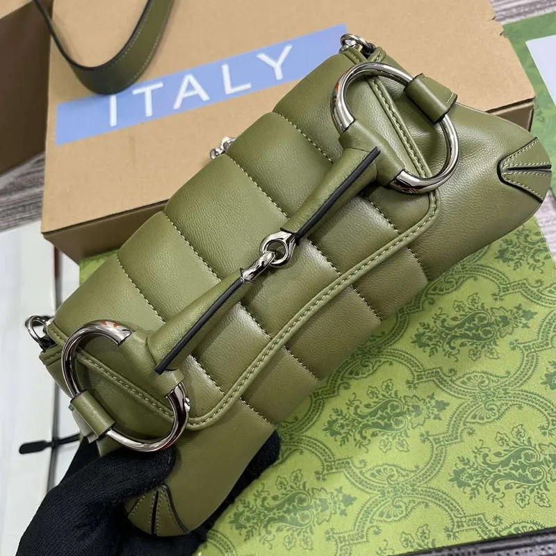 Gucci 764339 Gucci Horsebit Chain Small Shoulder Bag Green
