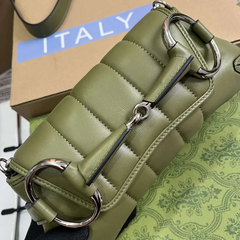 Gucci 764339 Gucci Horsebit Chain Small Shoulder Bag Green