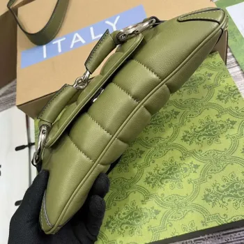 Gucci 764339 Gucci Horsebit Chain Small Shoulder Bag Green