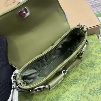 Gucci 764339 Gucci Horsebit Chain Small Shoulder Bag Green