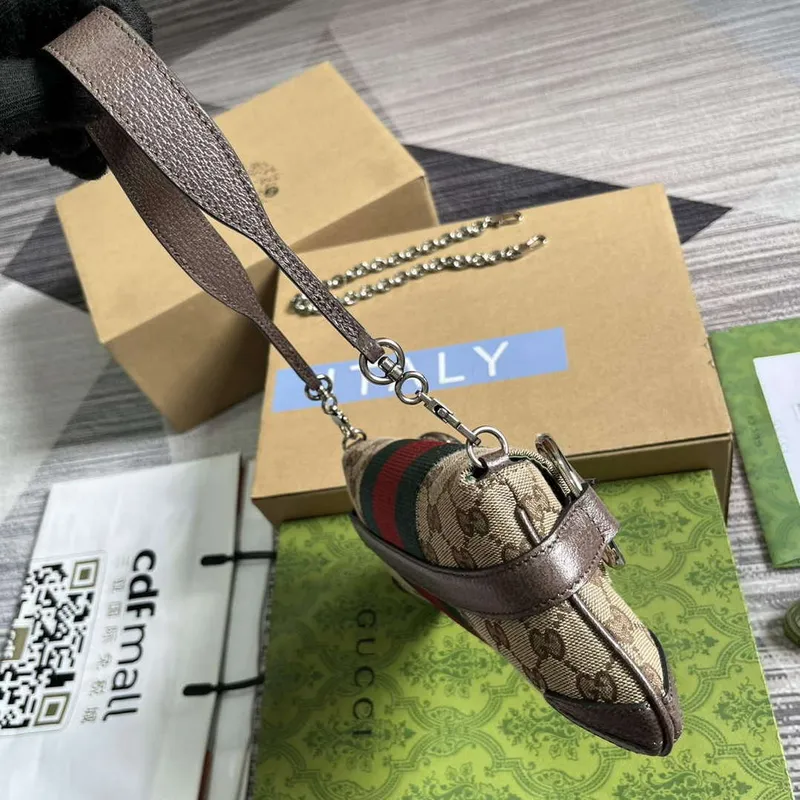 Gucci 764339 Gucci Horsebit Chain Small Shoulder Bag Brown