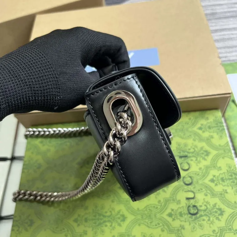 Gucci 760194 Petite GG Super Mini Bag Black