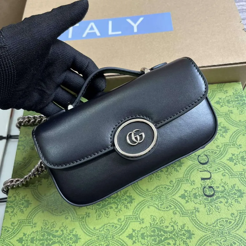 Gucci 760194 Petite GG Super Mini Bag Black