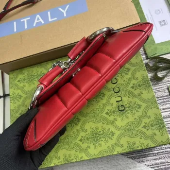 Gucci 764339 Gucci Horsebit Chain Small Shoulder Bag Red