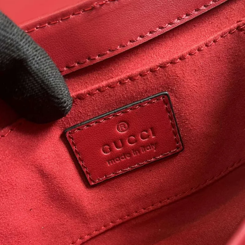 Gucci 764339 Gucci Horsebit Chain Small Shoulder Bag Red