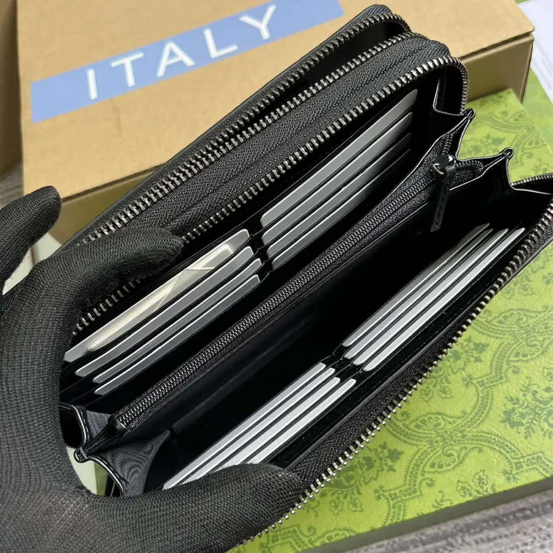 Gucci 395474 Guccissima Leather Zip Around Case Black