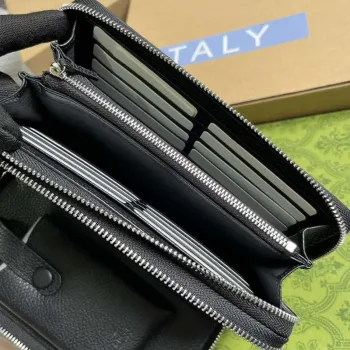 Gucci 751760 Jumbo GG Travel Document Case Black