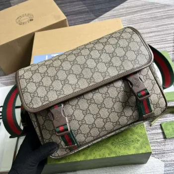 Gucci 760123 GG Messenger Bag Bronw
