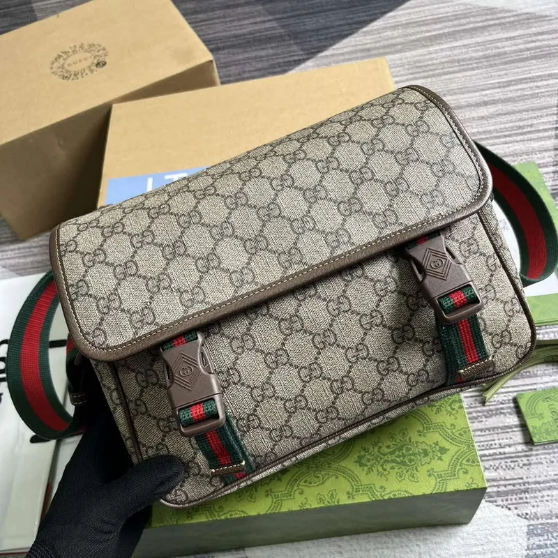 Gucci 760123 GG Messenger Bag Bronw