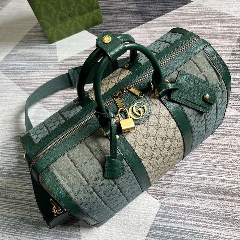Gucci 724642 Mini GG Canvas Small Duffle Bag Green