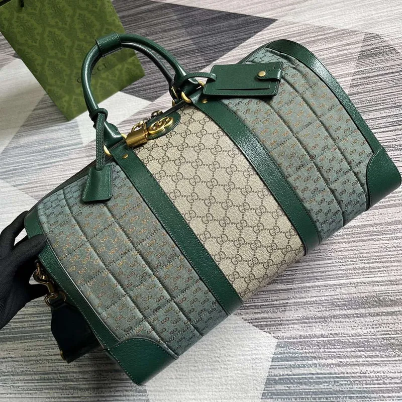 Gucci 724642 Mini GG Canvas Small Duffle Bag Green