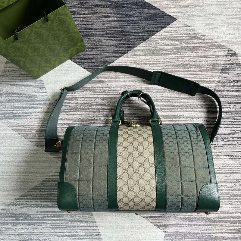 Gucci 724642 Mini GG Canvas Small Duffle Bag Green