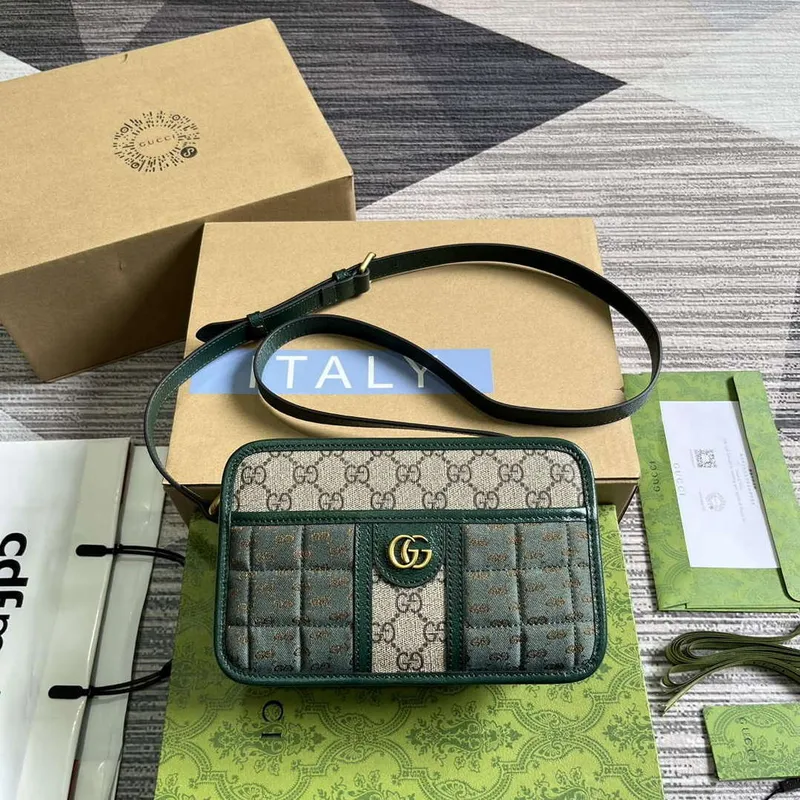 Gucci 751914 Mini GG Canvas Mini Shoulder Bag Green