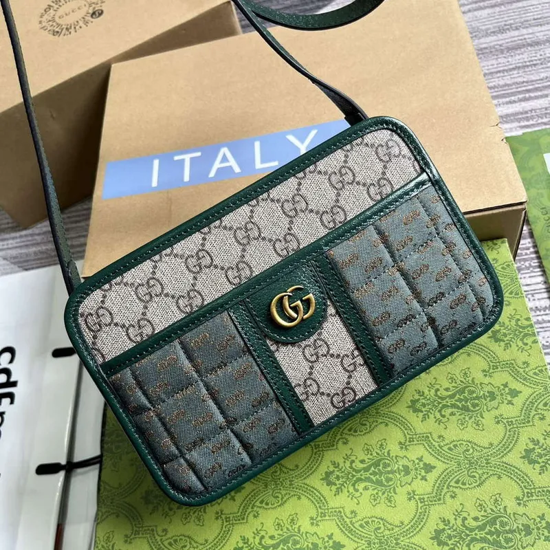 Gucci 751914 Mini GG Canvas Mini Shoulder Bag Green