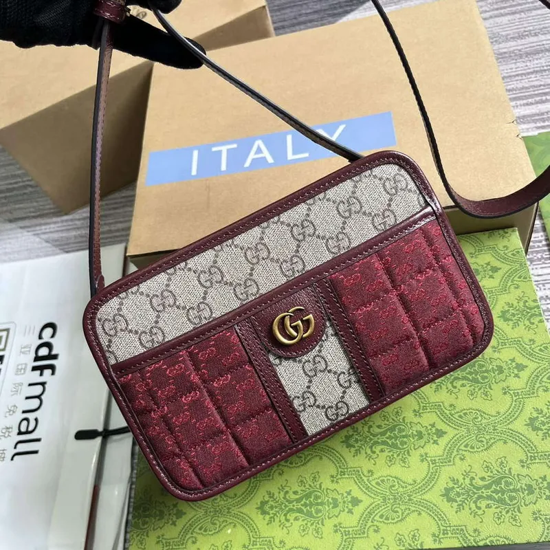 Gucci 751914 Mini GG Canvas Mini Shoulder Bag Red