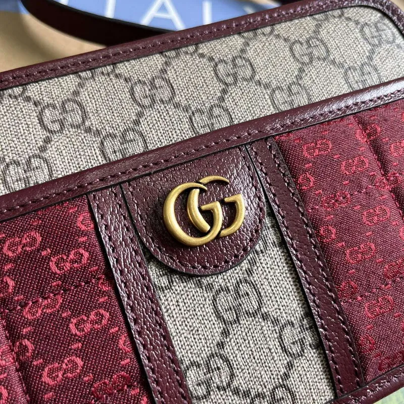 Gucci 751914 Mini GG Canvas Mini Shoulder Bag Red