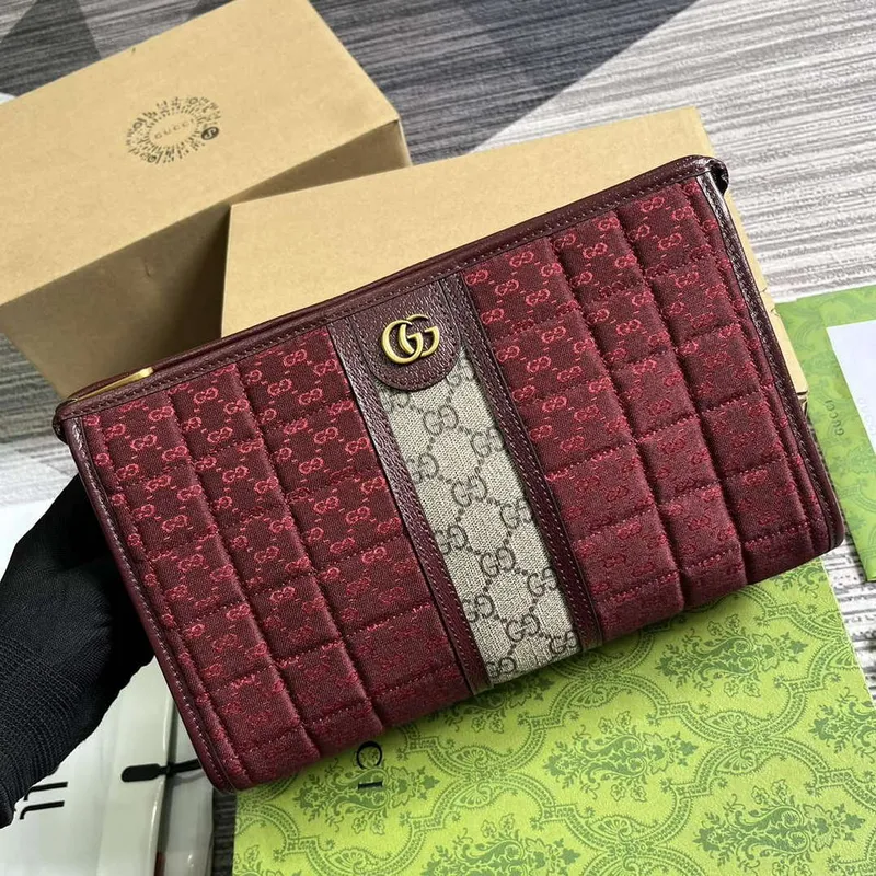 Gucci 751912 Mini GG Canvas Pouch Red