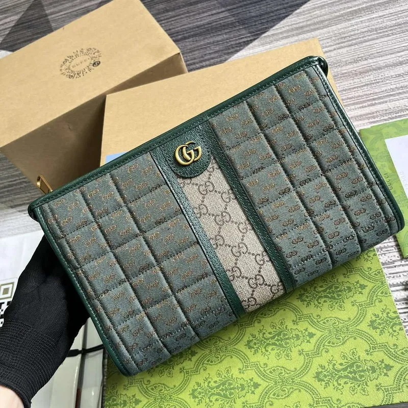 Gucci 751912 Mini GG Canvas Pouch Green