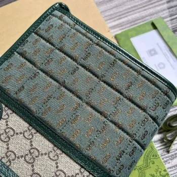 Gucci 751912 Mini GG Canvas Pouch Green