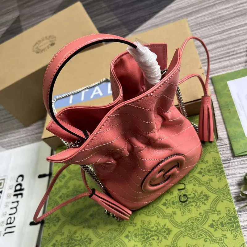 Gucci 760313 Gucci Blondie Mini Bucket Bag Pink