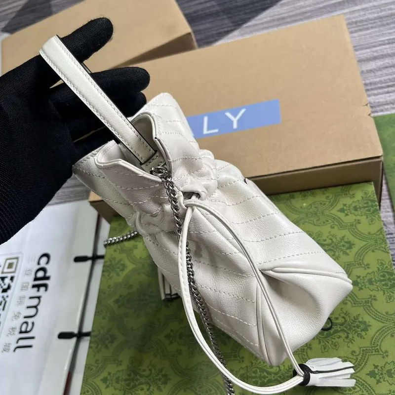 Gucci 760313 Gucci Blondie Mini Bucket Bag White