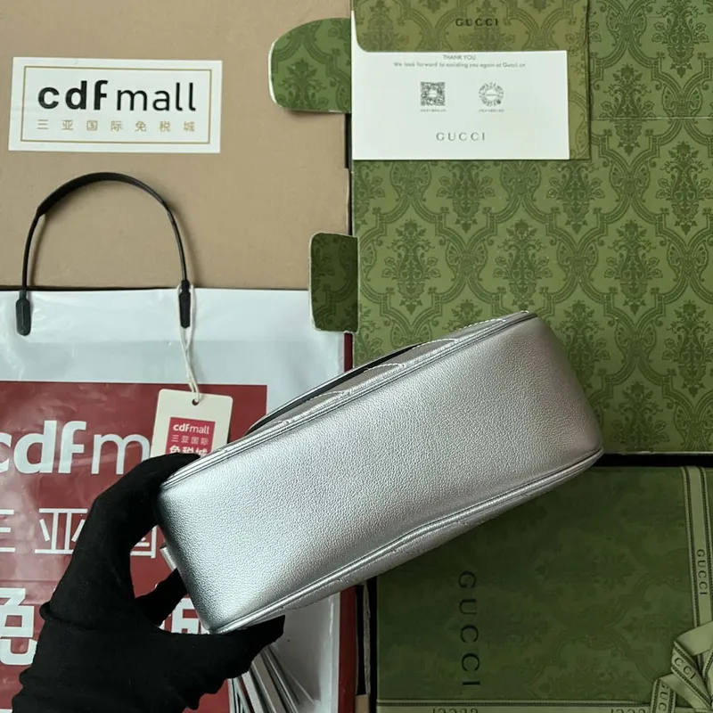 Gucci 742360 Gucci Blondie Small Shoulder Bag Silver