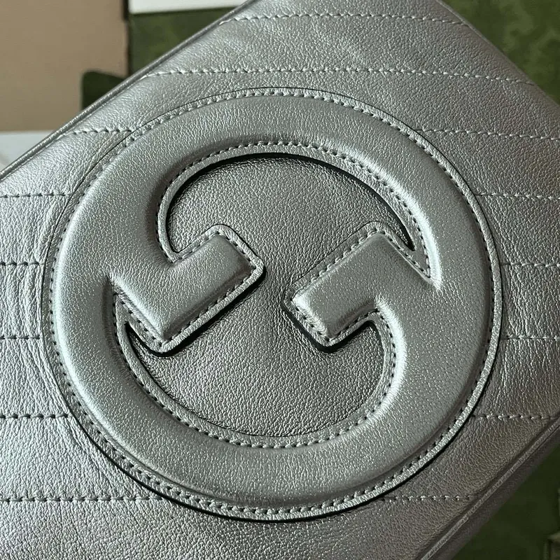 Gucci 742360 Gucci Blondie Small Shoulder Bag Silver