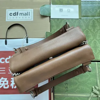 Gucci 751518 GG Blondie Small Tote Bag in Brown leather