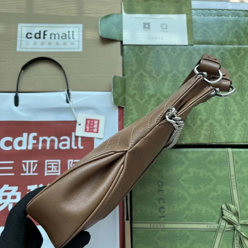 Gucci 751518 GG Blondie Small Tote Bag in Brown leather