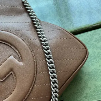 Gucci 751518 GG Blondie Small Tote Bag in Brown leather