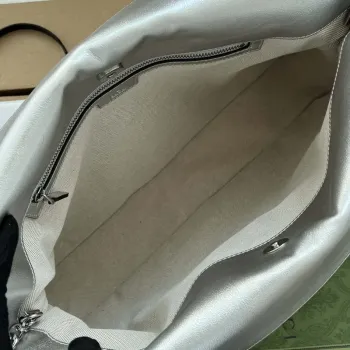 Gucci 751516 Blondie Medium Tote bag in Silver leather