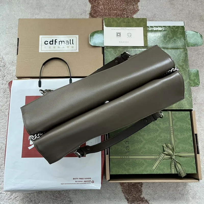 Gucci 751516 Blondie Medium Tote bag in Drak Green leather