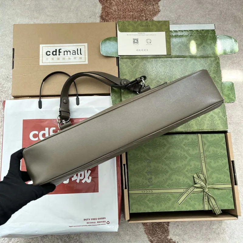 Gucci 751516 Blondie Medium Tote bag in Drak Green leather