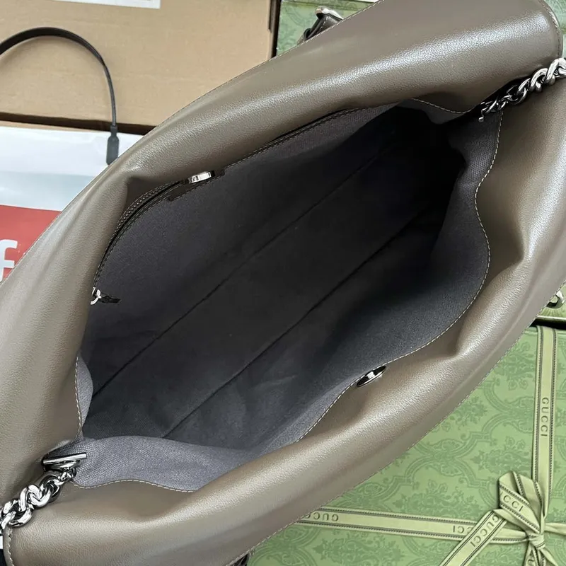 Gucci 751516 Blondie Medium Tote bag in Drak Green leather