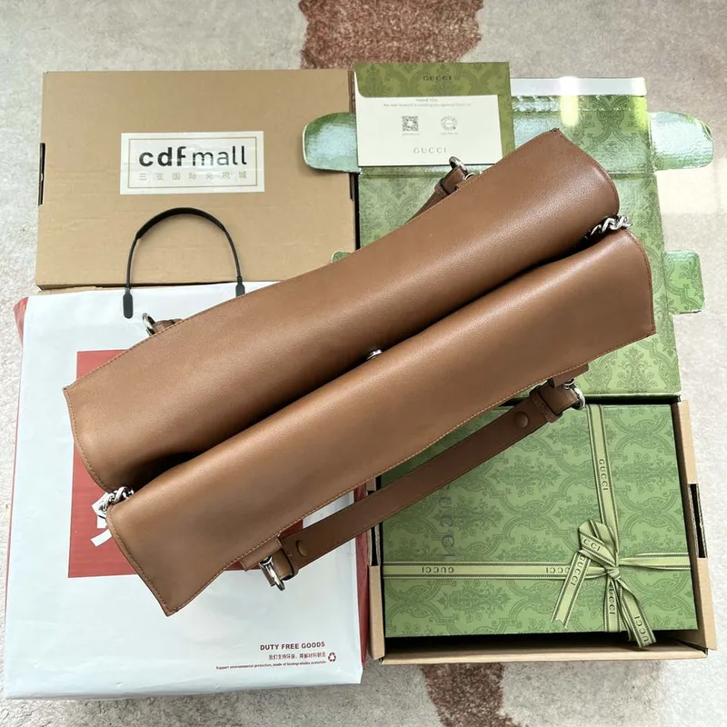 Gucci 751516 Blondie Medium Tote bag in Brown leather