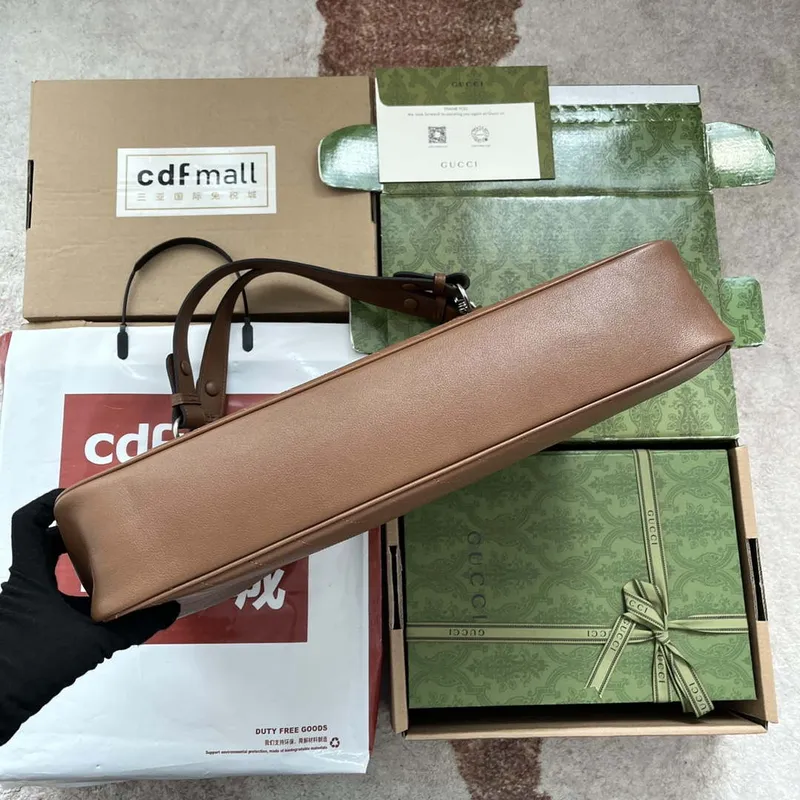 Gucci 751516 Blondie Medium Tote bag in Brown leather