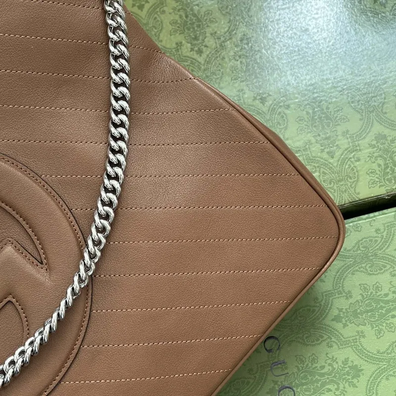 Gucci 751516 Blondie Medium Tote bag in Brown leather