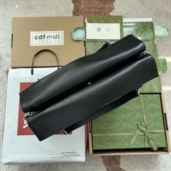 Gucci 751516 Blondie Medium Tote bag in black leather