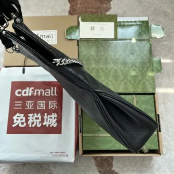 Gucci 751516 Blondie Medium Tote bag in black leather