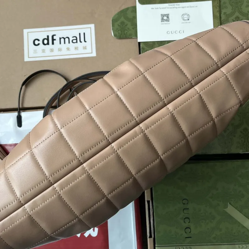 Gucci 746210 Gucci Deco medium tote bag in Apricot leather