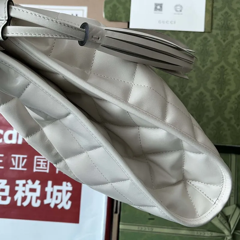 Gucci 746210 Gucci Deco medium tote bag in White Leather