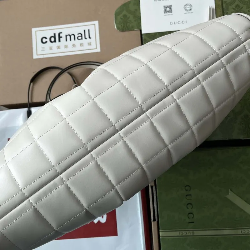 Gucci 746210 Gucci Deco medium tote bag in White Leather