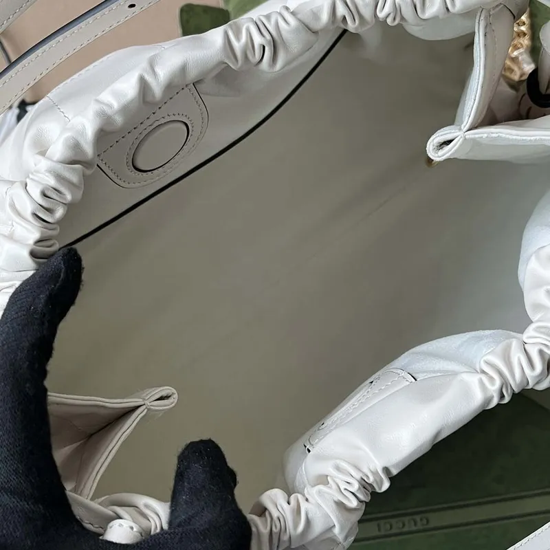 Gucci 746210 Gucci Deco medium tote bag in White Leather