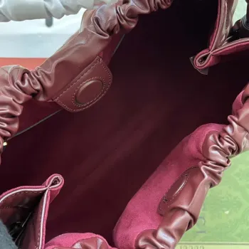 Gucci 746210 Gucci Deco medium tote bag in Wine red leather